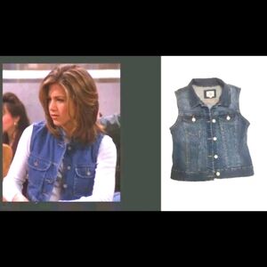 Blue Denim Vest Sz M alternate to Aso Rachel ‎ Friends TVShow Y2K 90's Academia
